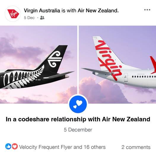 Virgin Australia and Air New Zealand's Code Share Partnership is Live!