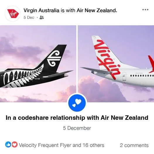 Virgin Australia and Air New Zealand's Code Share Partnership is Live!