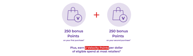 Earn up to 500 Velocity Points on the e-Store