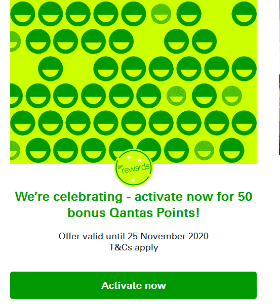 50 Qantas Points for Activating + 150 Qantas Points on Your Next Visit to BP
