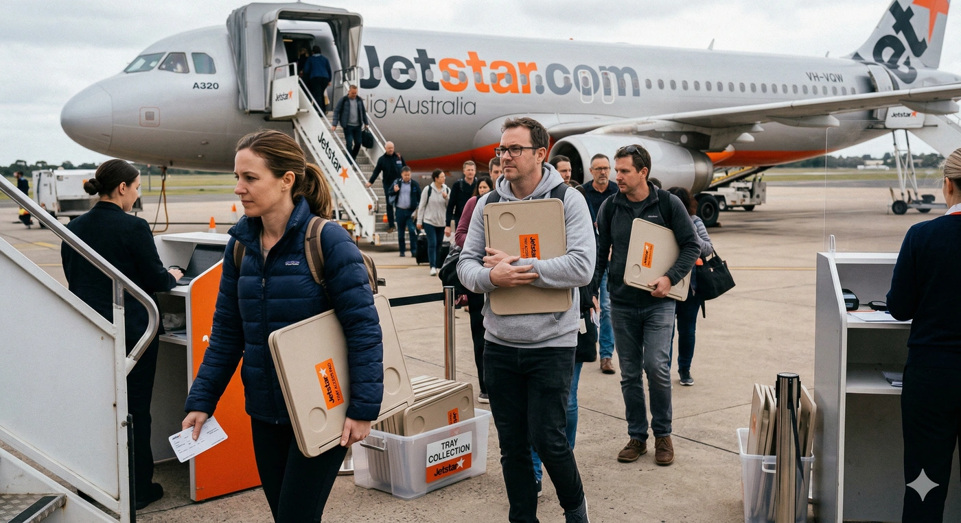 Jetstar to Charge for Tray Tables with "Clip-and-Go" Seating