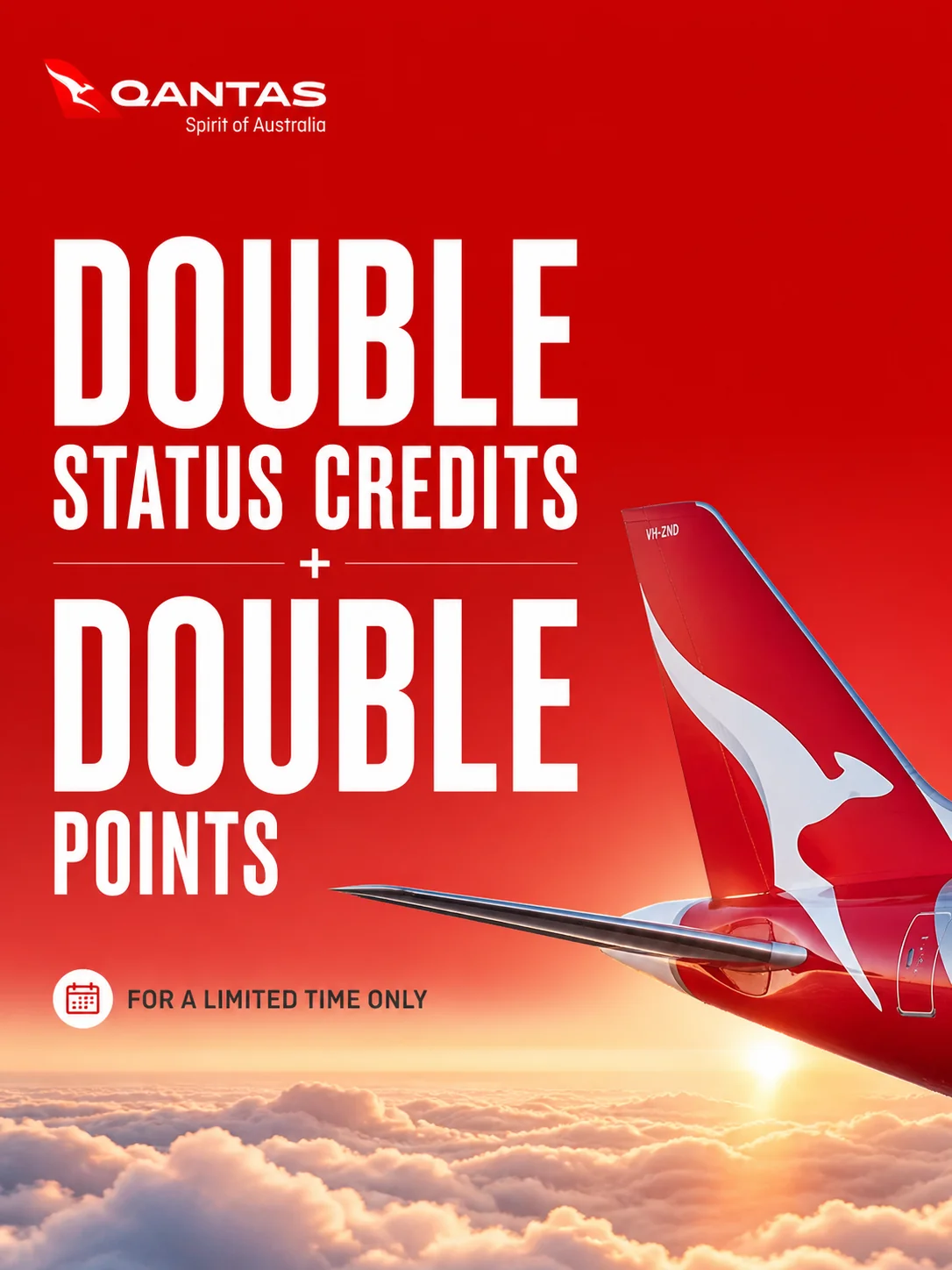 Qantas Double Status Credits or Points on Domestic & Trans-Tasman Flights (Travel May-Aug 2026)