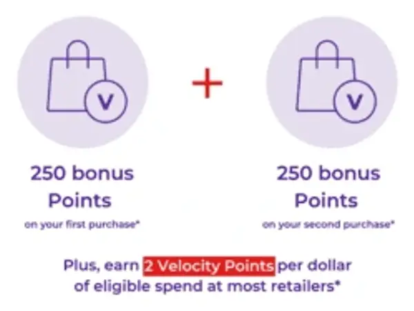 Earn up to 500 Velocity Points on the e-Store