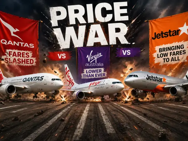 Qantas Domestic Flights from $92 One Way - Massive Sale - from Adelaide, Brisbane, Cairns, Canberra, Darwin, Gold Coast, Hobart, Melbourne, Perth, Sydney promotional image