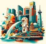 Travel poster for Asian cities on sale