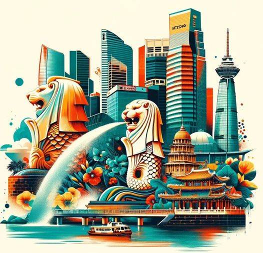 Travel poster for Asian cities on sale