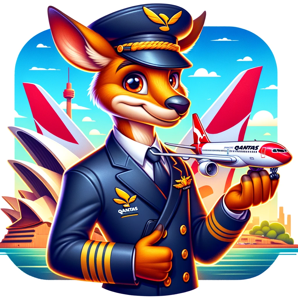 Cartoon Qantas Pilot