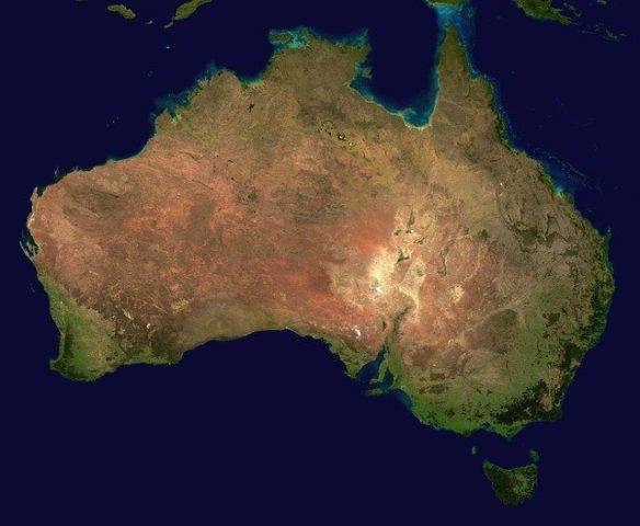 Satellite view of Australia