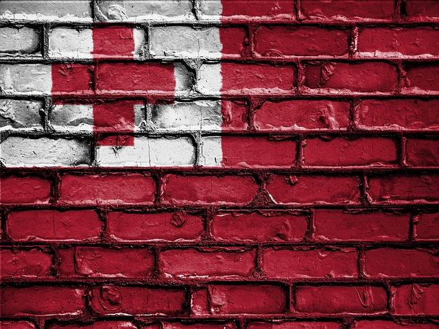 Tonga flag on a brick wall