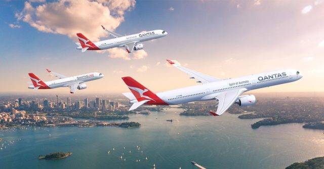 Render of Qantas Airbus planes